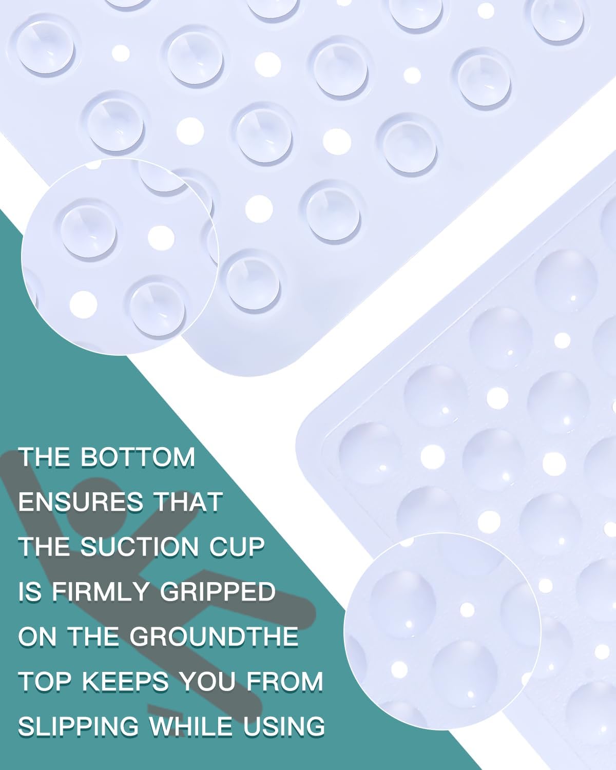 Tappeto Doccia Antiscivolo 53x53 Cm - Materiale Senza BPA, Fori Di Drenaggio, Antimuffa E Facile Da Pulire, Per Bagno Di Casa, Hotel O Palestra - Foto 2