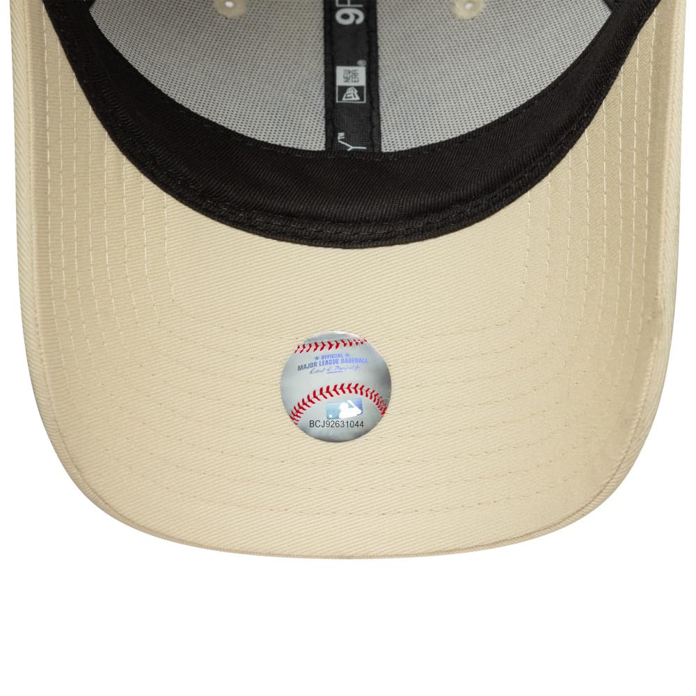 New Era 9FORTY Gorra de béisbol de los Yankees de Nueva York para mujer - Crema claro - Talla única