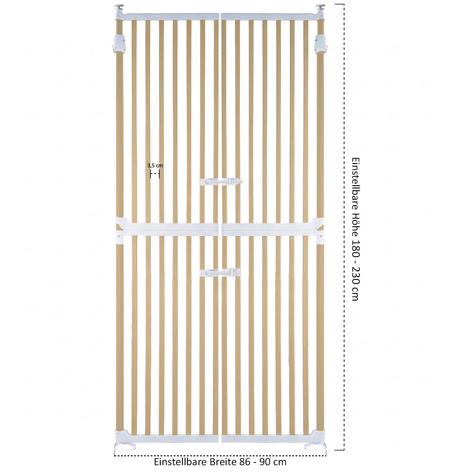 Tenzo-R Absperrgitter Treppenschutzgitter Beige 86-96cm 180cm Hoch