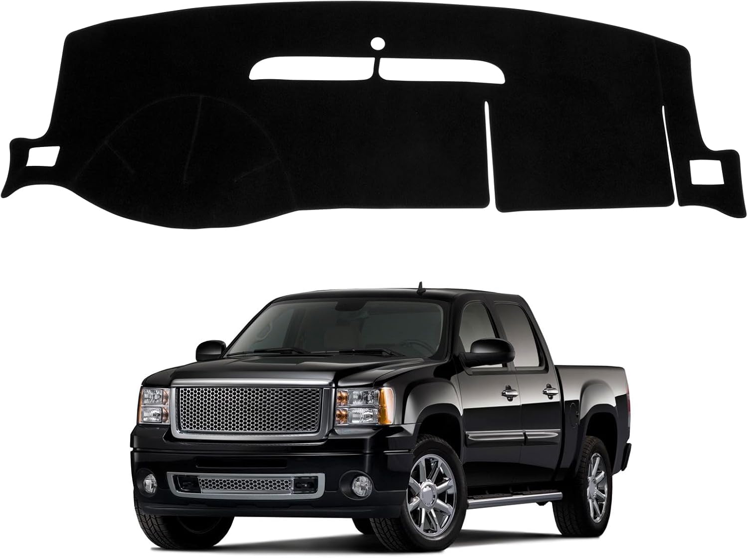 Dashboard Cover Mat Compatible with Chevy Silverado 2007-2013 LTZ GMC Sierra SLT 1500 2500HD 3500HD Accessories Dash Cover Non-Slip Dash Mat Sunshade Anti-Glare Protector