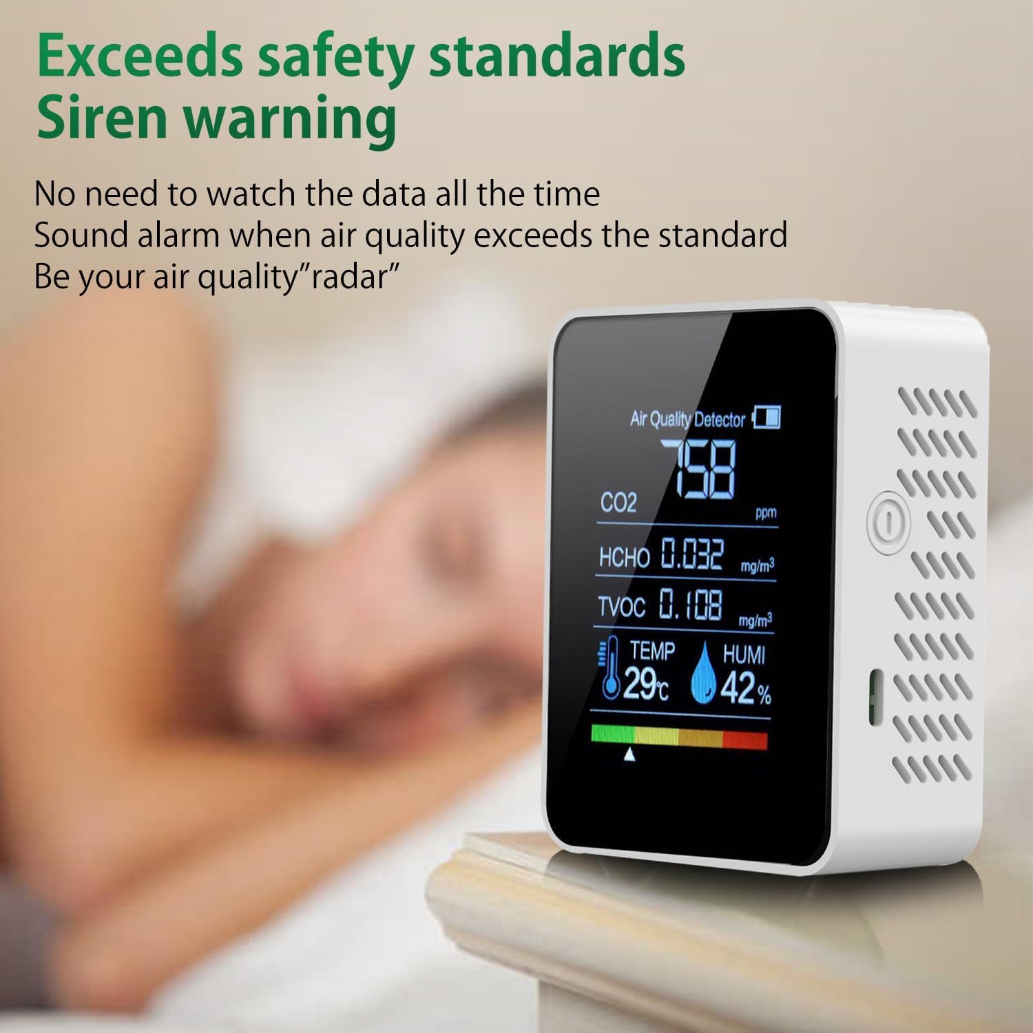 Amazon.com: 5-in-1 Smart Indoor Air Quality Monitor Real-Time CO2 