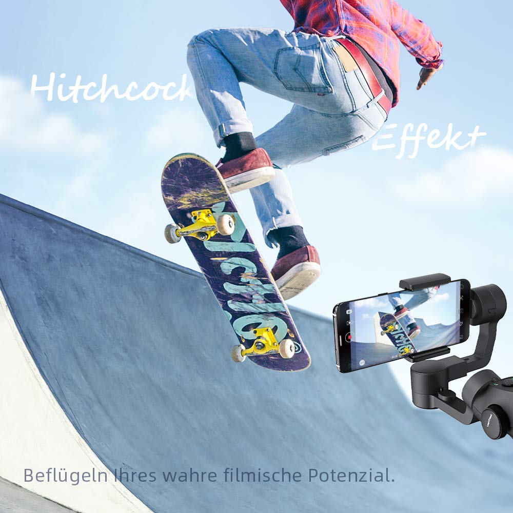 Nimbal M3 Gimbal Smartphone a 3 assi Cellulare Gimbal per iPhone e Android, Stabilizzatore Smartphone con effetto Hitchcock, Modalità Inception, Smart Tracking, Modalità Sport, Time-lapse per Vlogger