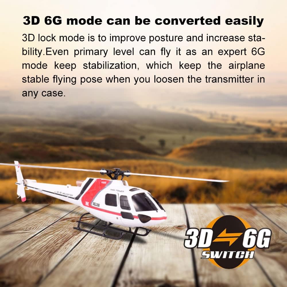 Helikopter zdalnie sterowany, helikoptery RC z żyroskopem w trybie 3D/6G dla dorosłych, 6-kanałowy samolot RC z silnikiem bezszczotkowym, stabilność lotu 360° zdalnie sterowanego s