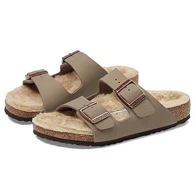 Birkenstock Kids Arizona Shearling Desert Soil (Toddler/Little Kid/Big Kid) Boys Shoes Gray Taupe