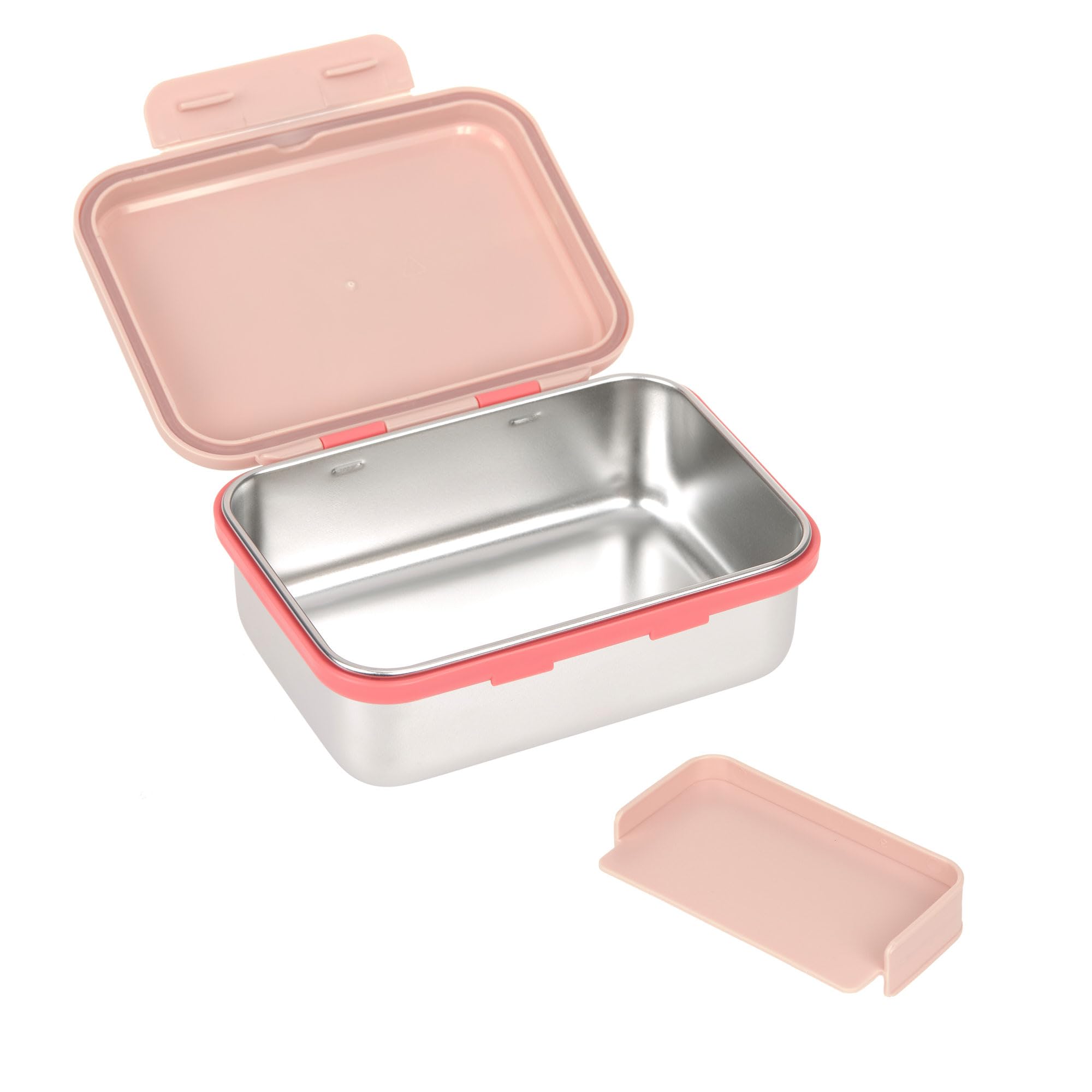 LÄSSIG Scatola per il pranzo dei bambini Scatola per il pranzo in acciaio inox Scatola per la colazione Scuola dell'infanzia sostenibile/Lunchbox Stainless Steel Sunny Explorer rose/pink