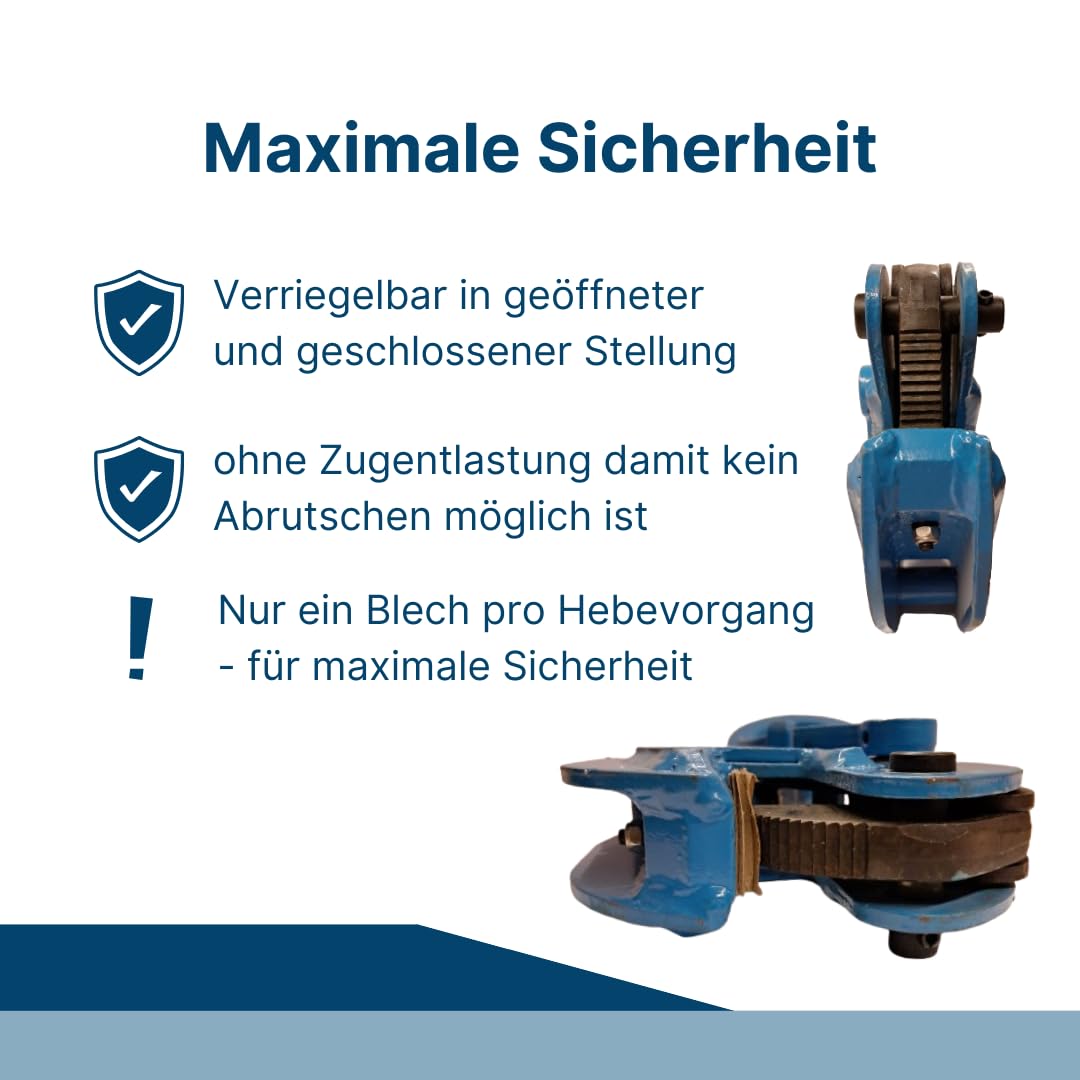 Blechgreifer/Blechklemme/Hebeklemme Tragfähigkeit: 500kg / 0,5t