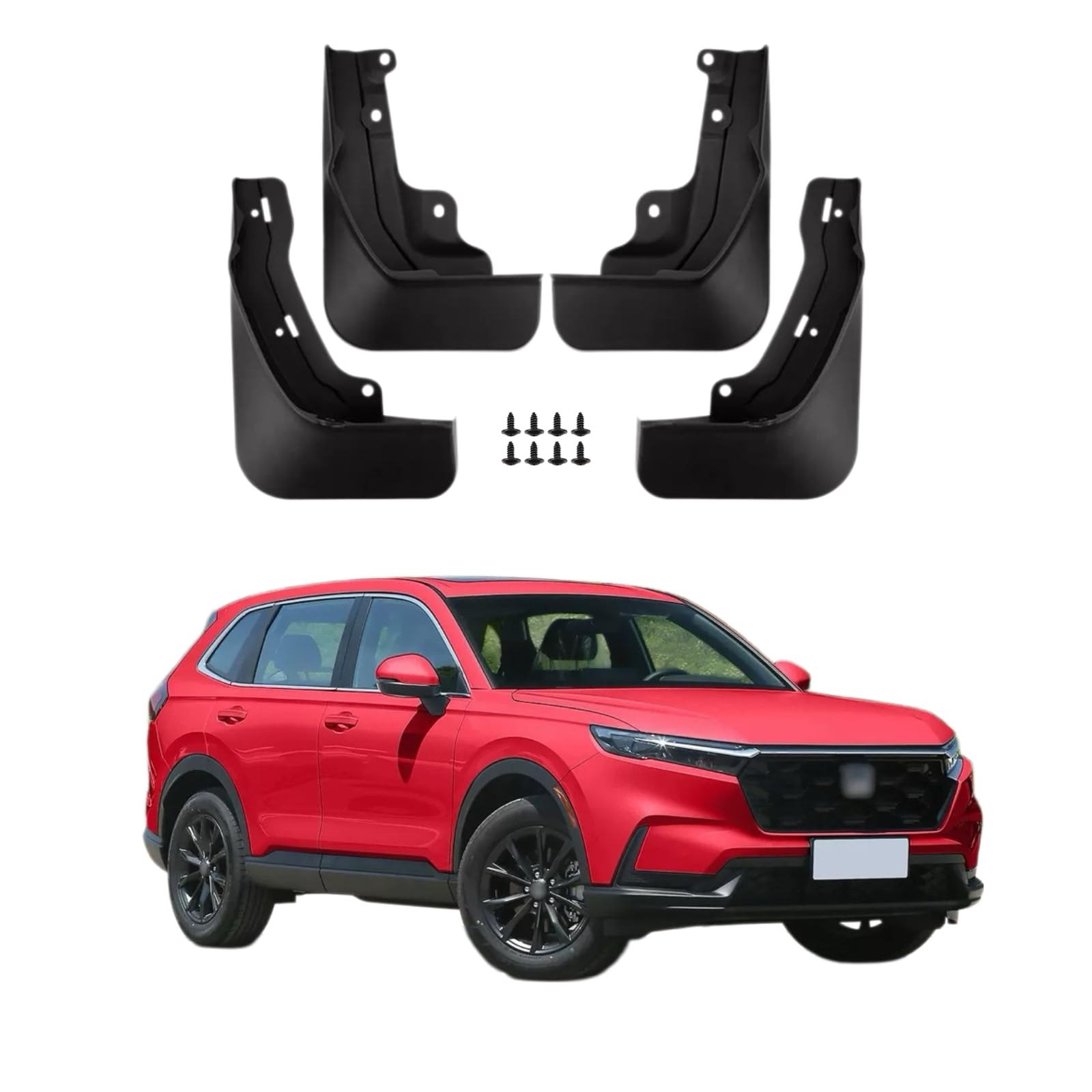 No Drill Mud Flaps Splash Guards Compatible with 2023-2026 Honda CR-V CRV (Gas Only, NOT for Hybrid/PHEV)，OEM Style Textured Black Custom Fit All Weather Exterior Accessories(4PCS)
