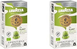 Lavazza Tierra For Planet Bio-Organic, Arabica-Bohnen mit schokoladigem Aroma, 10 Kapseln, Nespresso kompatibel (Packung mit 2)