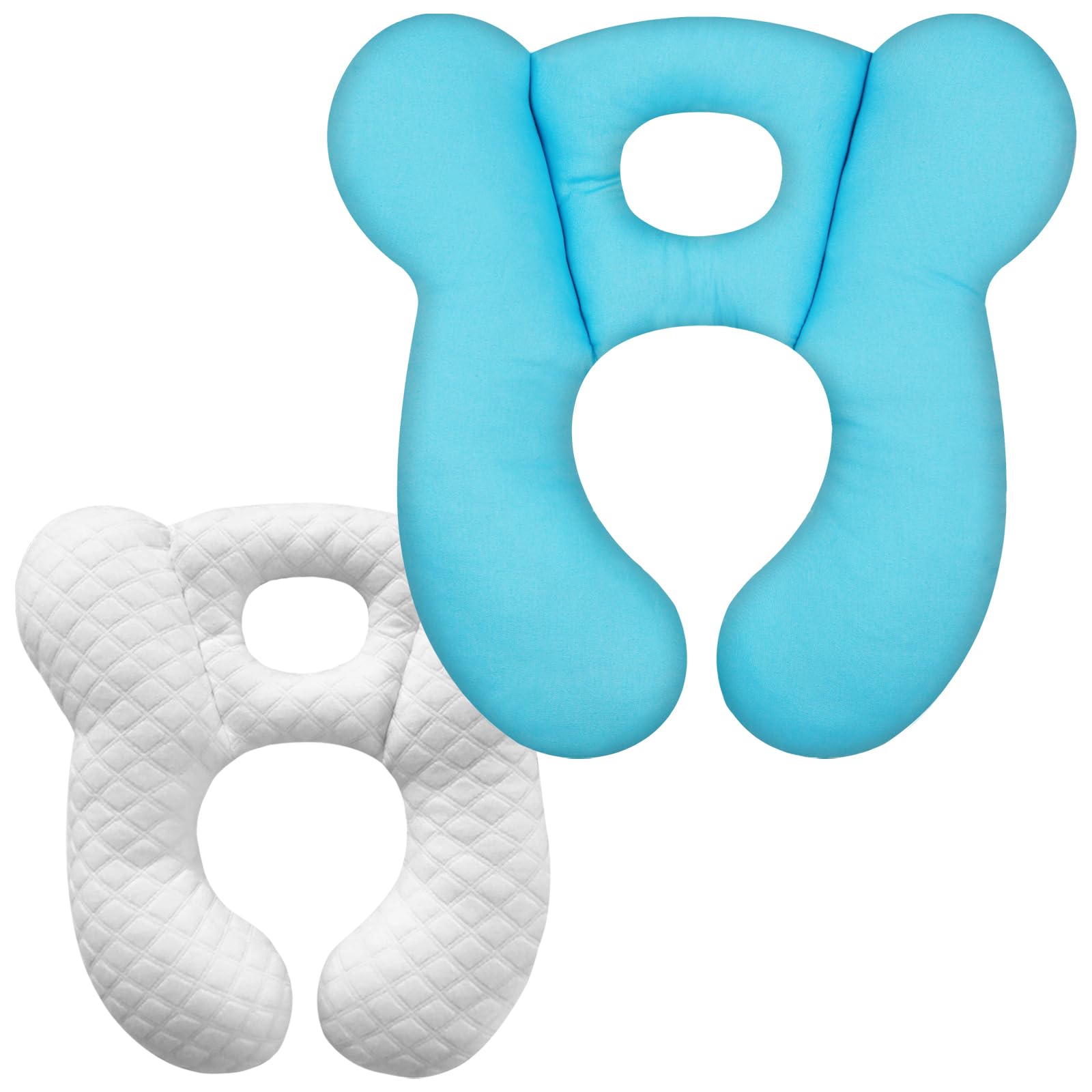 Baby Travel Pillow, Upgrade U-Shape Infant Pillow for Car Seat Pushchair and Stroller, Soft Comfortable Sleep Cushion for Kids Newborn and Toddler -Light Blue