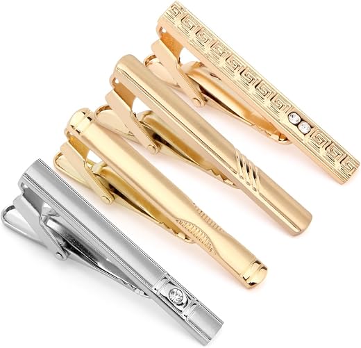 UJOY Fashion Tie Pin Set Short Style 4.5cm Set of 4 in Gift Box