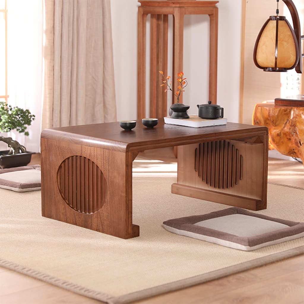 Living Room Zen Tea Table Japanese Tatami Table Retro Meditation Low Table Home Coffee Table Suitable for Bay Window (Size : 60x40x30cm)