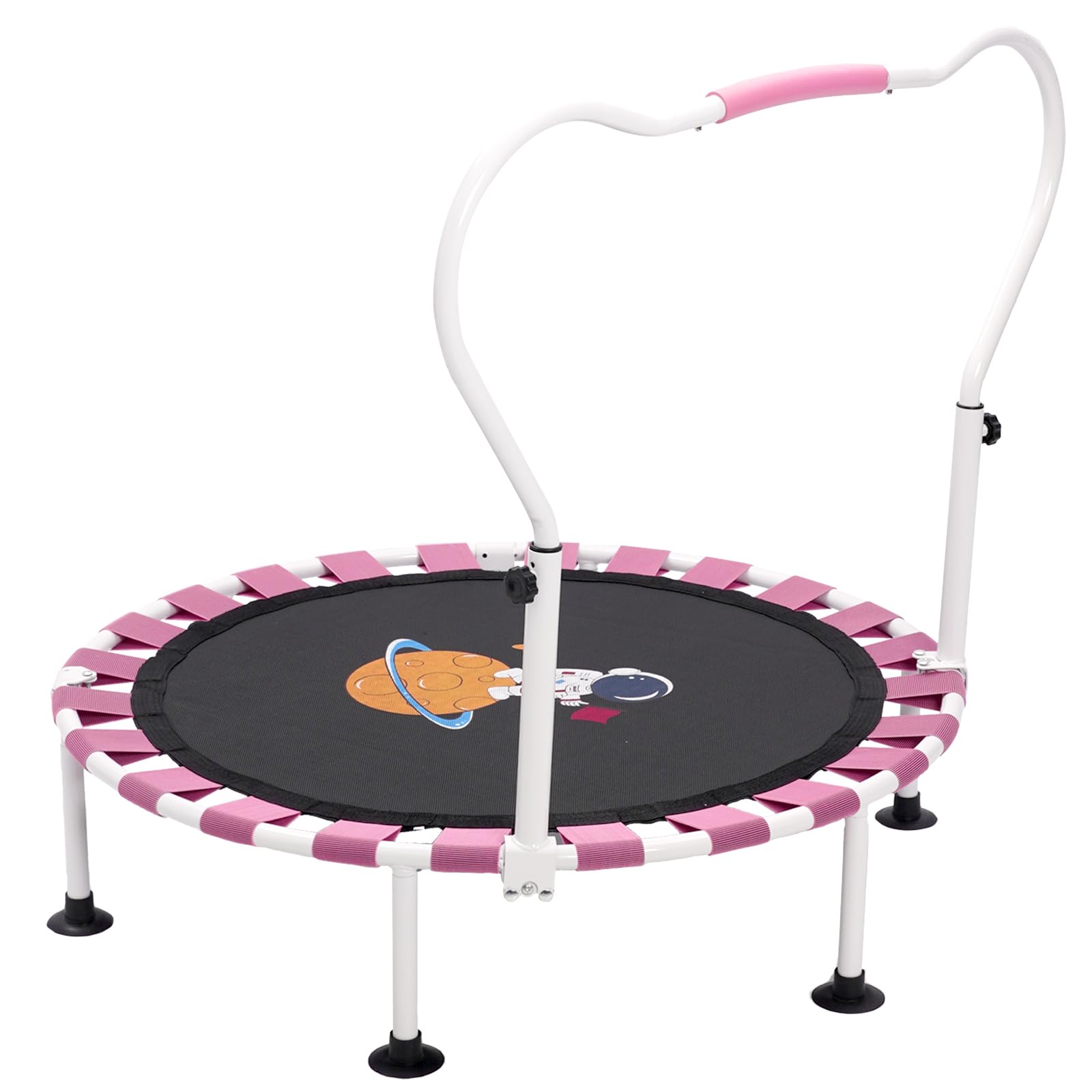 Trampolín para Niños,Cama Elástica Plegable 101 cm,Mini Trampolín Plegable Silencioso con Empuñadura Regulable,Deportes de Salto en Interiores o Exteriores para Niños Mayores de 3 Años