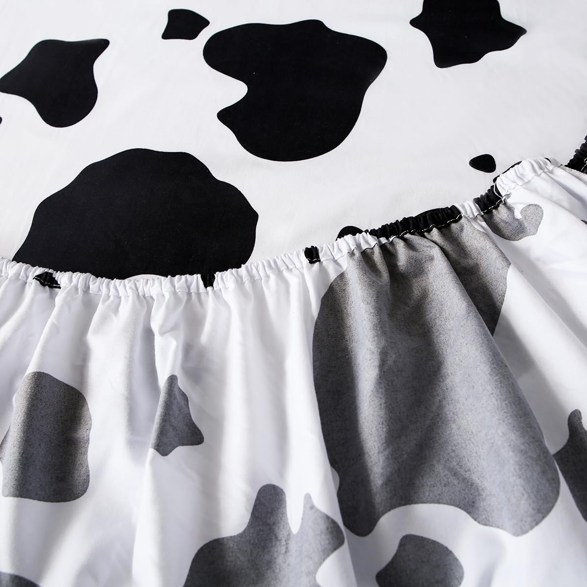 WINLIFE Cartoon Cow Print Sheet Set Black White Western Cow Sheets for Kids/Toddler/Boys/Girls Bed Sheets (1+ Fitted Sheet, 1+ Flat Sheet, 2+ Pillowcases), Full