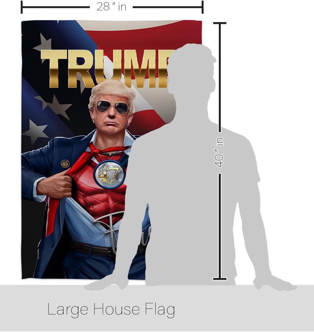 47th President Force Trump Won Flag Tapestry Wall Hanging Decor for Home Porch MAGA Poster Outdoor Decorations Making America Great Again Patio Door Banner Republican Gifts Made in USA