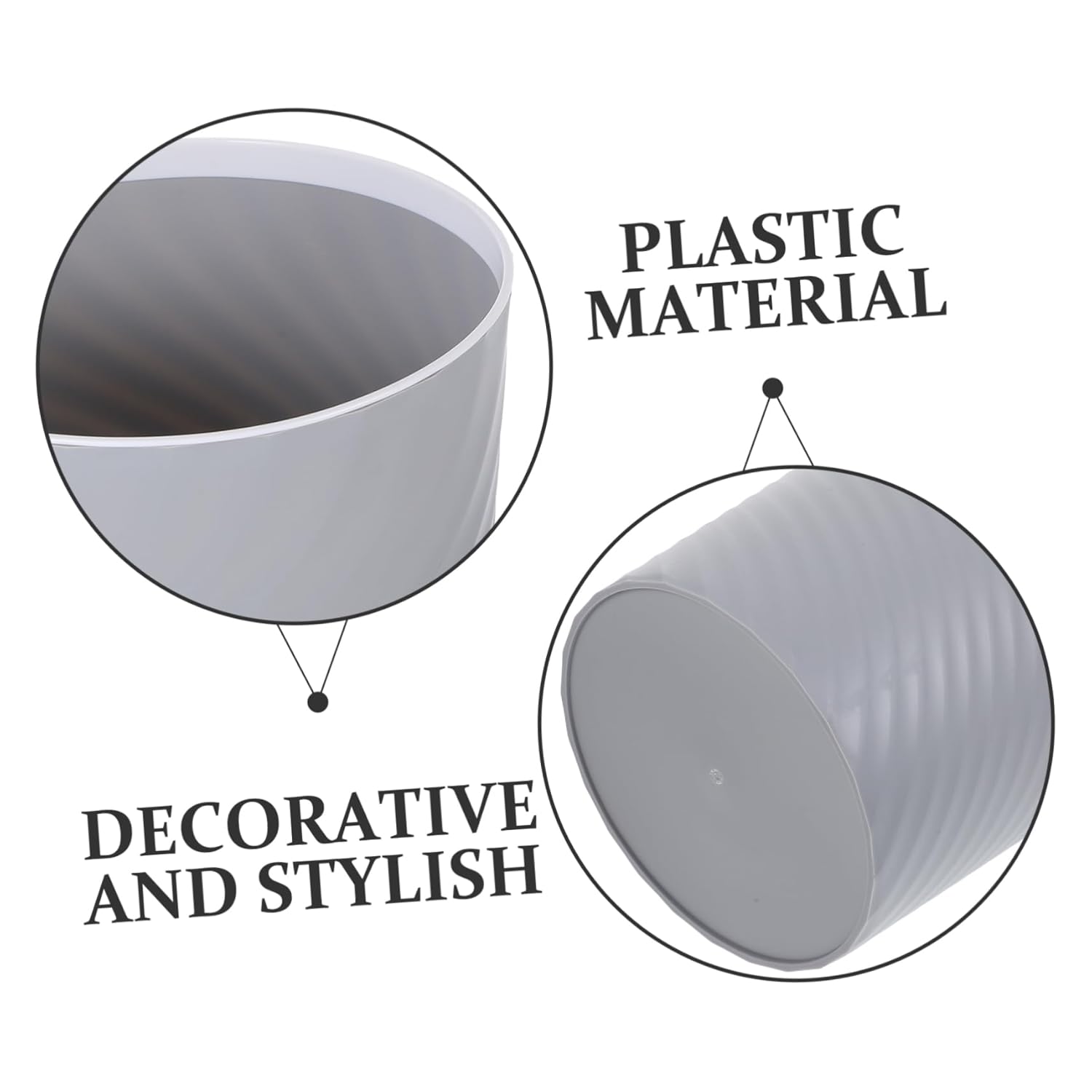 1pcs Bathroom Trash Can No Lid Wastebasket for Home Office and Bathroom Use Stylish Gray Garbage Holder for Organized Spaces Versatile Waste Container for Tidy Surroundings