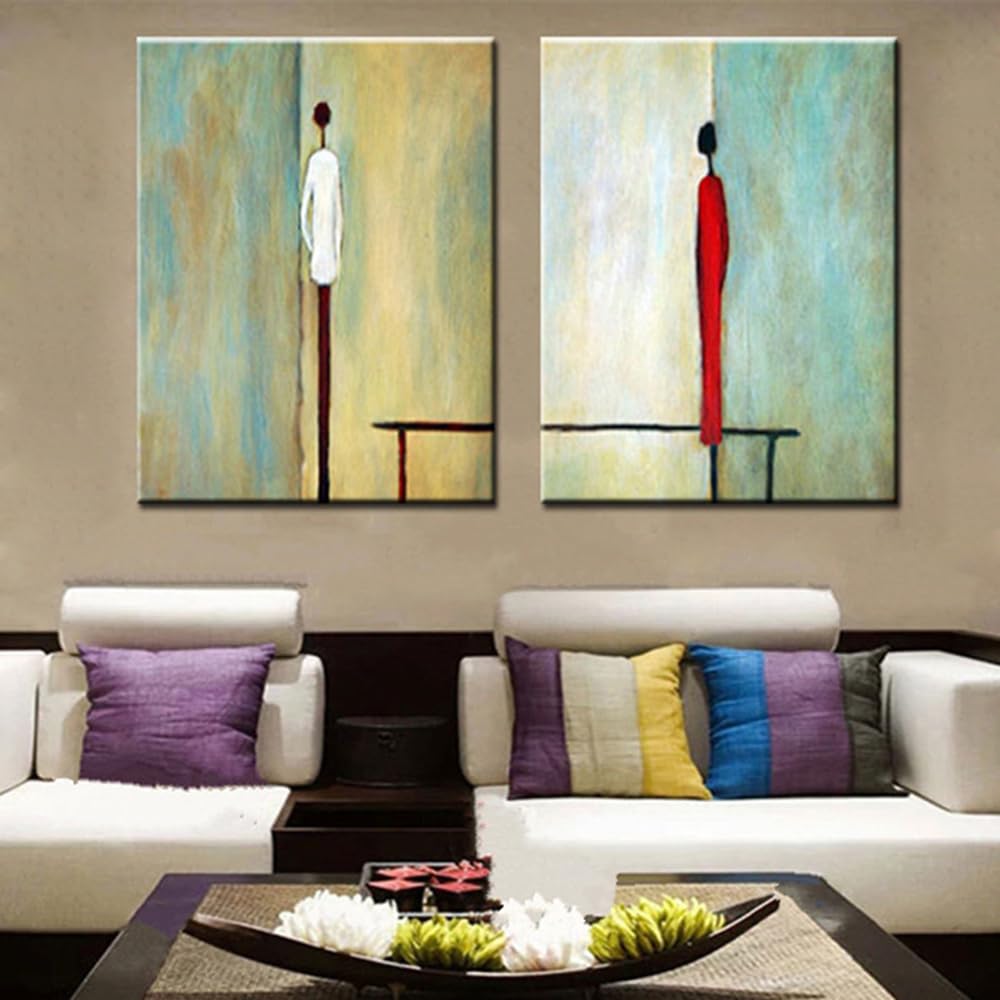 Mintura Ölgemälde auf Leinwand handgemalt 60x90 cm mit Rahmen moderne Wandkunst