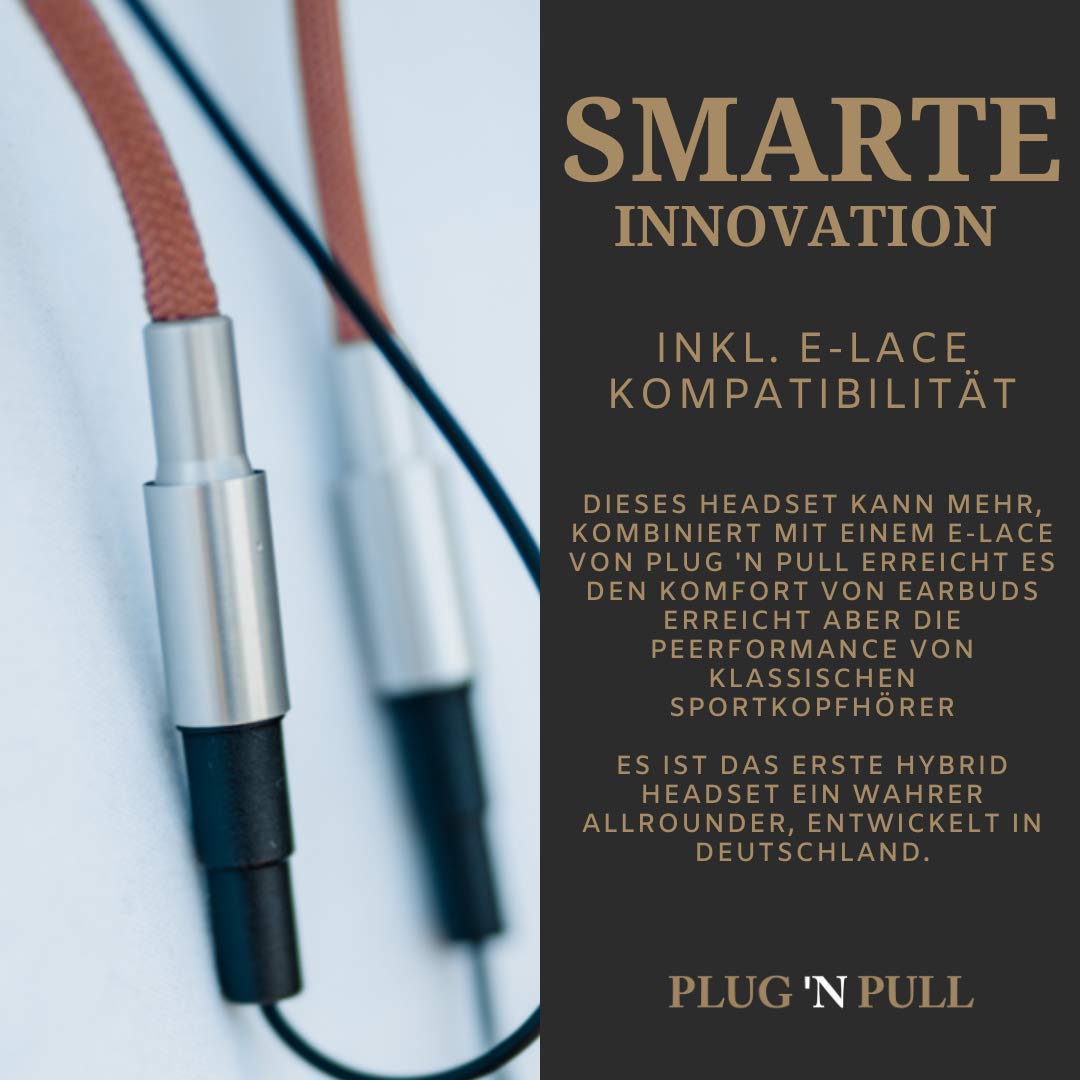 PLUG 'N PULL Écouteurs intra auriculaires sans fil Bluetooth 5.0 avec micro, 15 heures d'autonomie, microphone avec réduction de bruit, idéal sport, résistant à la transpiration, fixation magnétique