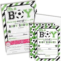 Vista 11 de AmandaCreation - Invitaciones para baby shower con temática de béisbol Little Slugger para niños, 20 tarjetas de relleno de 5 x 7 pulgadas