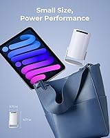 Vista 7 de CLOKOWE Mini proyector con WiFi y Bluetooth, aplicaciones integradas, proyector inteligente portátil con rotación de 180°, corrección de trapezoidal