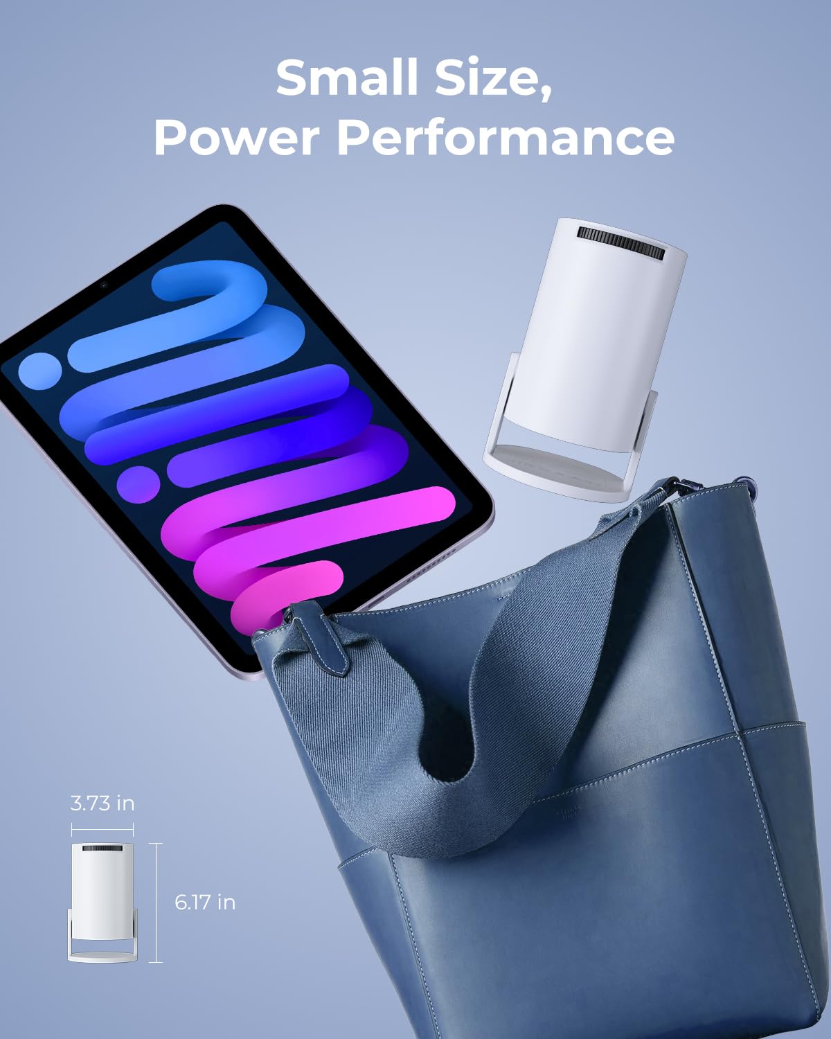 CLOKOWE Mini projecteur WiFi Bluetooth, application intégrée, projecteur portable intelligent avec rotation à 180°, clé de voûte automatique, support 1080p, compatible avec HDMI/USB/TV Stick