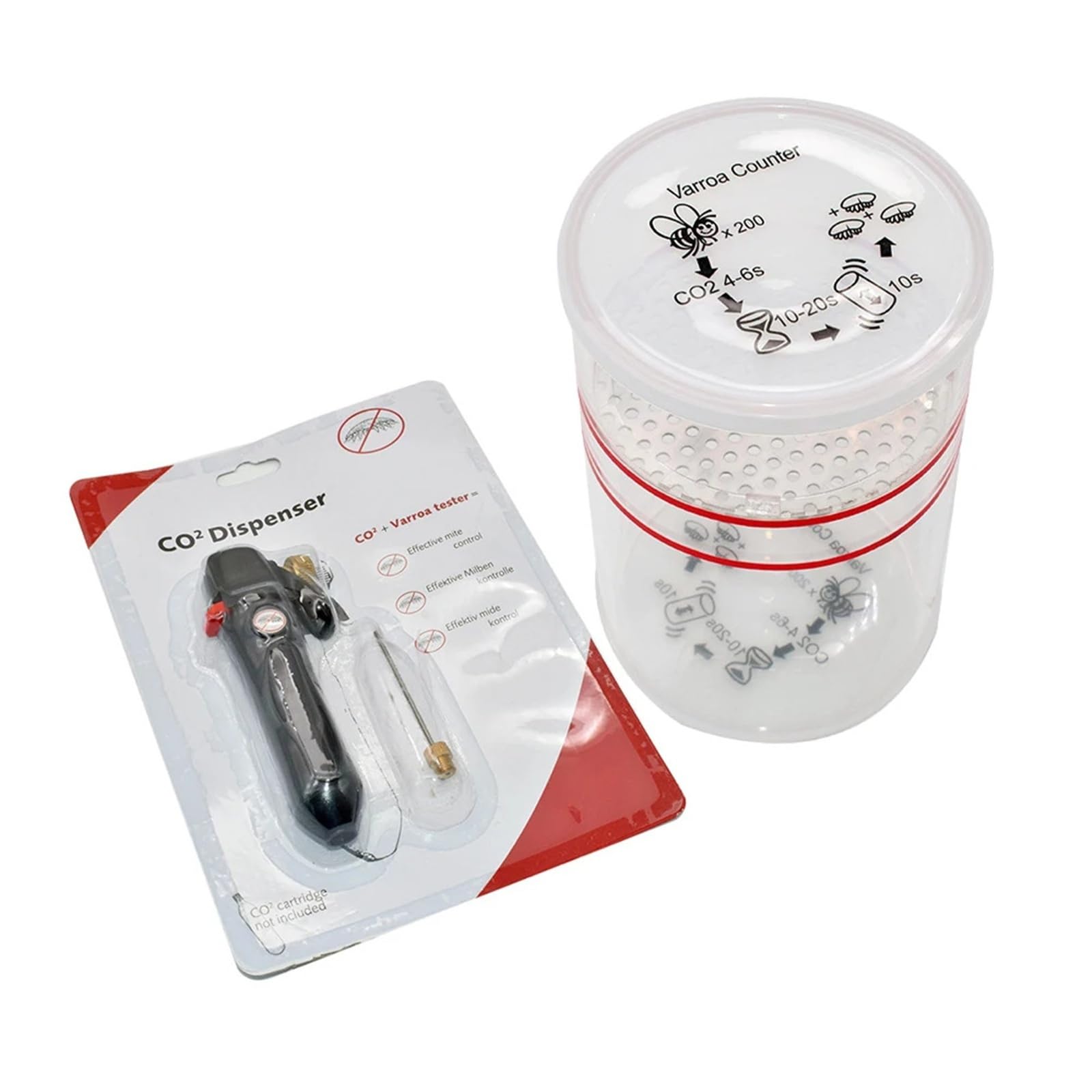 Tester for il controllo della Varroa in apicoltura con CO2 Strumento di monitoraggio Mite Easy Check for acari delle api Strumenti for apicoltori Attrezzatura for alveari