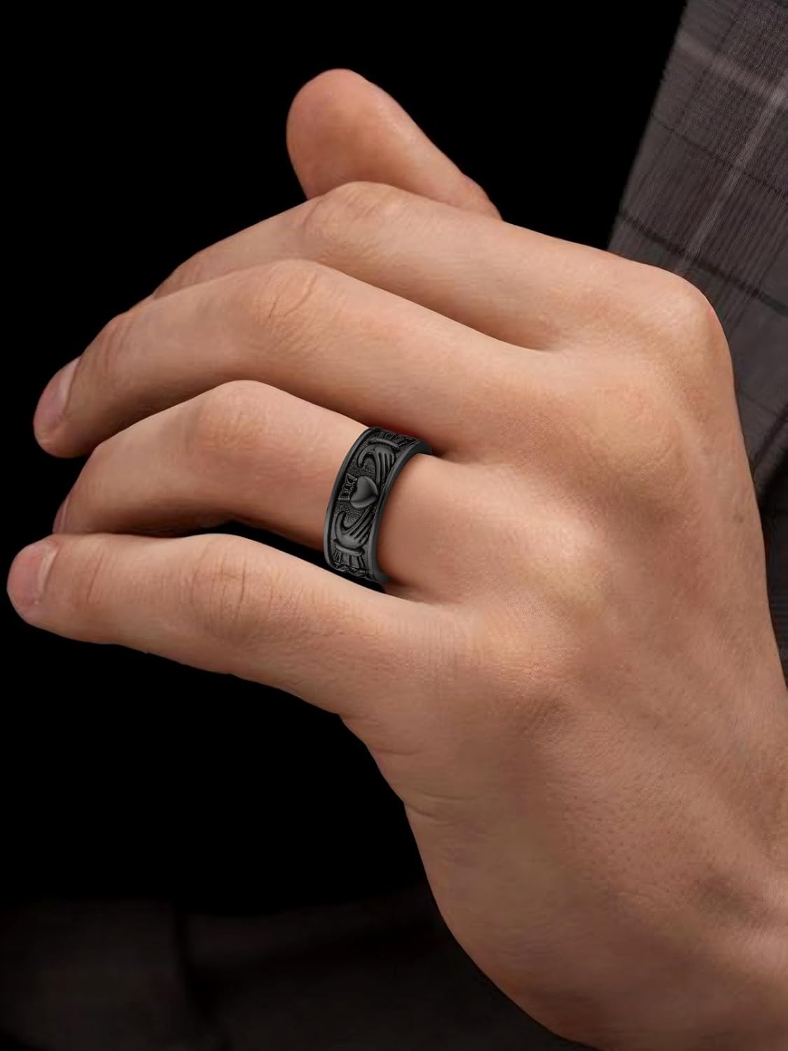 FaithHeart Claddagh Rings for Love, Stainless Steel/18K Gold Plated Women Men Wedding Band Ring Personalized Custom - Image 3