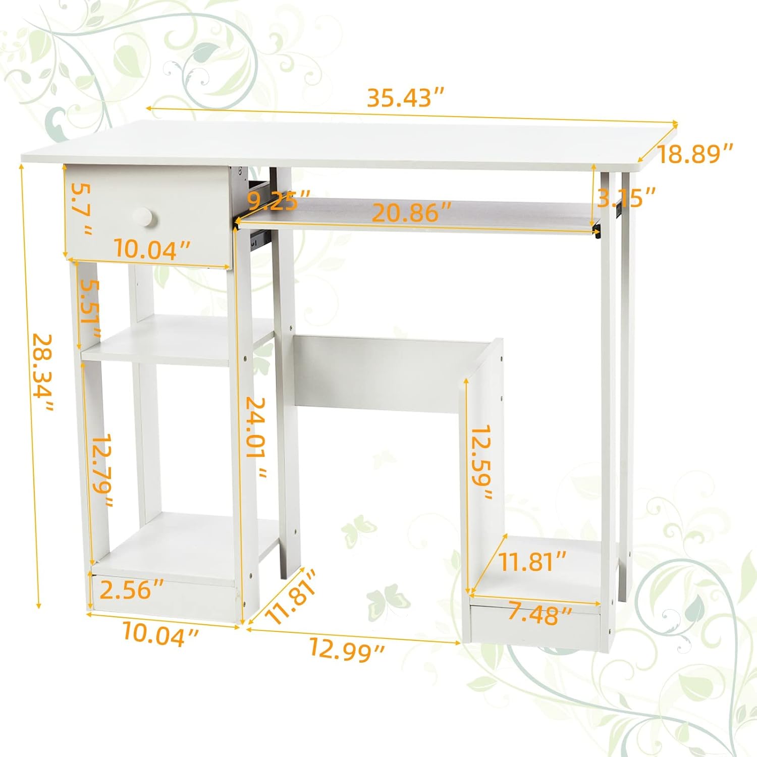 Buy Computer Desk with Keyboard Tray and Drawers, Students Writing