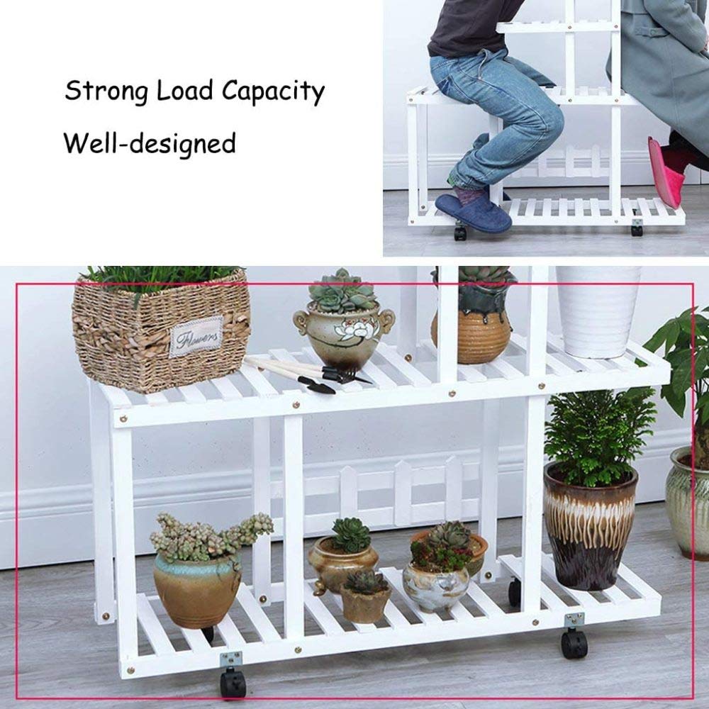 Supporto per Piante, portavasi per Fiori, portavasi in Legno, portavasi per Interni ed Esterni, scaffale per vasi, Scala per Fiori, scaffale per Giardino, Patio, Organizer Rustico, scaffali