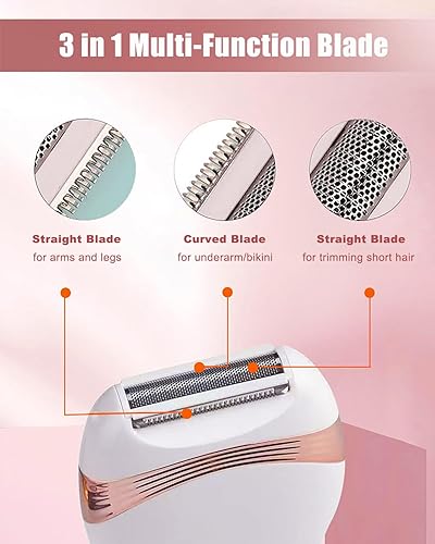 Miniatura 3 de Maquinilla de afeitar eléctrica portátil para mujeres, removedor de vello facial, dispositivo de eliminación de vello húmedo y seco para brazos,