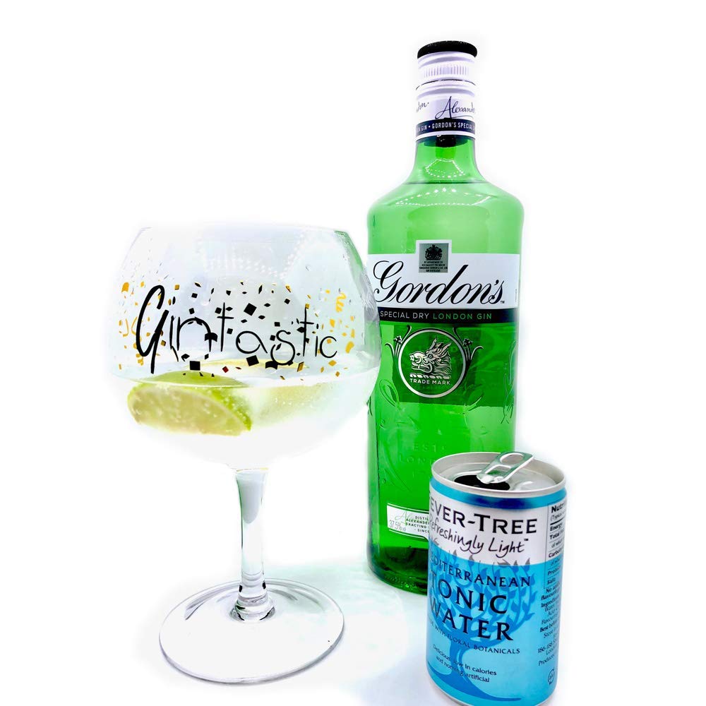 Gin Club, Gin Glasses Set of 2, Clear Glass, Large Handmade Balloon