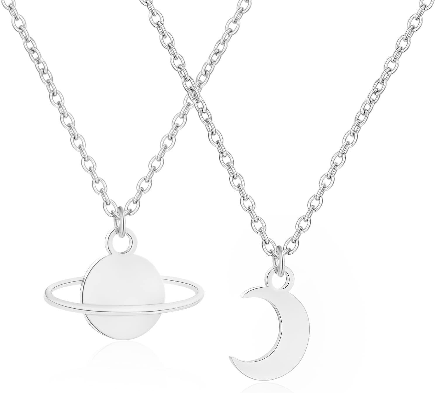 Holy rose2 pcs Moon Star Saturn Necklace Music Lover Gift Singer Gifts Singer Song Inspired Fans Gift