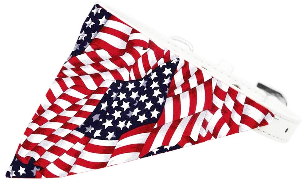 Foulard américain USA blanc fin pour tour de cou 19-27 cm