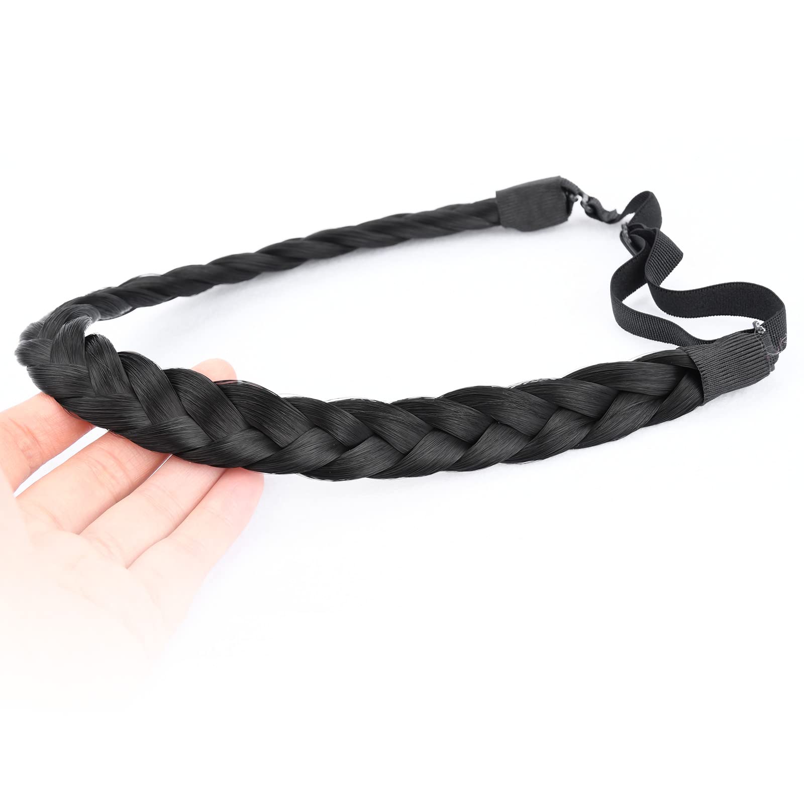 Gledola Thin 2 Strands Fishtail Plaited Braids Headband Braided Synthetic Hair Elastic Stretch - Image 3