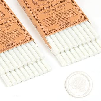 Pearl White Wax Seal Sticks, HOSAIL 40pcs Pearl White Wax Sealing Sticks Beads Great for Wax Sealing Stamp, Can Be Used in Glue Gun, Wax Seal Warmer and Sealing Wax Furnace (Pearl White)