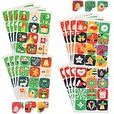 Containlol 192 Pièces Autocollants Calendrier de l'Avent de Noël, Stickers de Compte à Rebours de Noël Autocollant Numéros de Calendrier de l'Avent Numéro 1-24 Autocollants Colorés de Dessin Animé