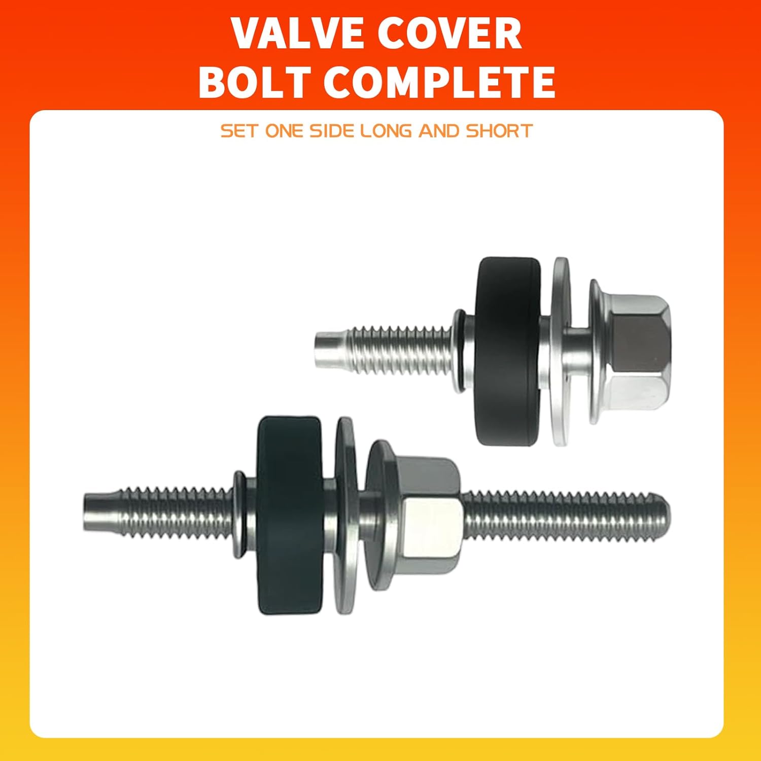 4C3Z-6C519-AA Valve Cover Bolt Complete Set one Side Long and Short Replacement Fit for Ford 6.0 Powerstroke Diesel F250 F350 E350 E450 2003-2010,Valve Cover Bolt