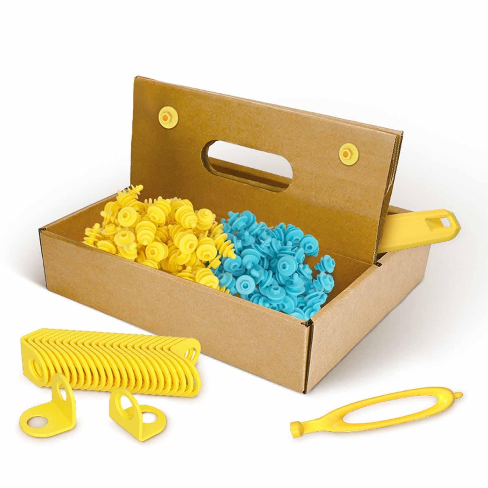 MagiDeal Kit di Attrezzi da Costruzione in Cartone da 168 Pezzi, Set di Costruzione per Bambini, cacciavite Creativo Riutilizzabile, Regalo per Bambini, Gioco