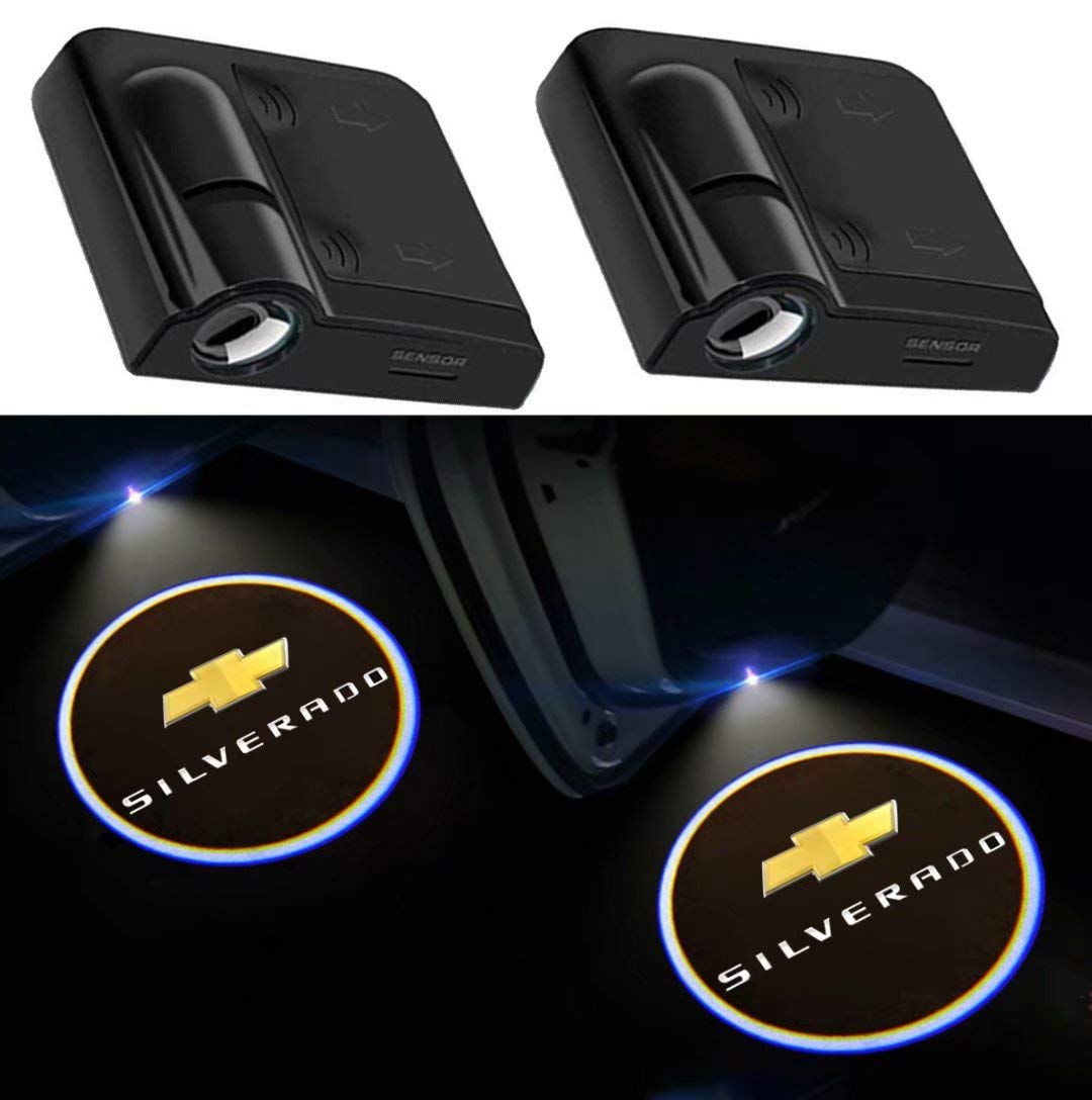 Buy 2Pcs for Car Door Lights Logo for Chevy Silverado, Car Door Led