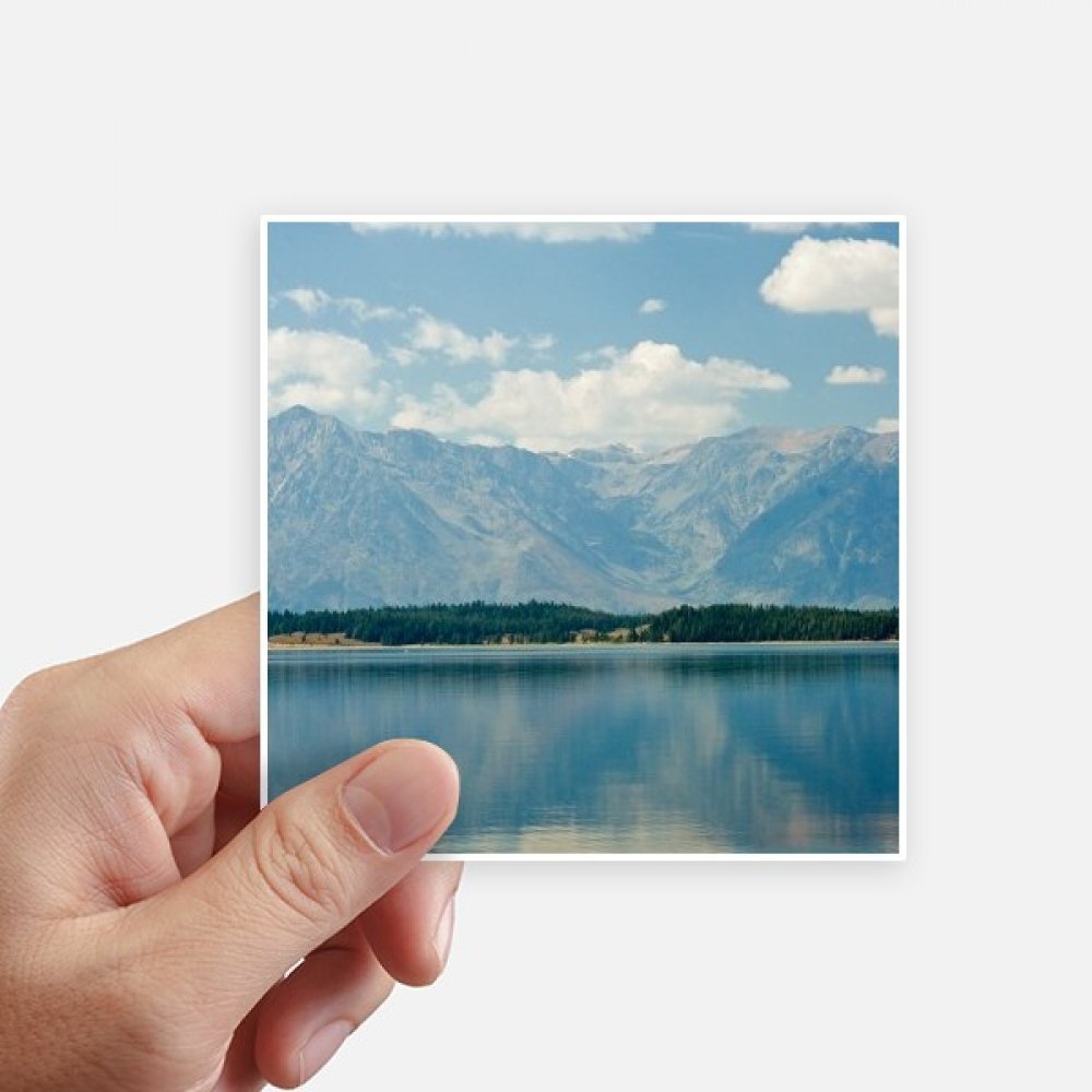 Stickers carrés paysage de montagne et nuage de 10cm pour décoration mur et pc portable