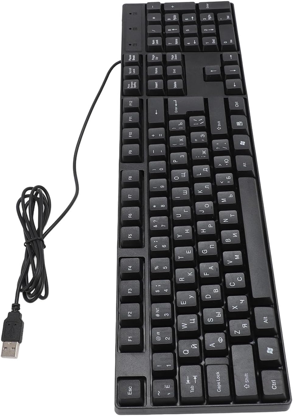 K1800 USB Wired Gaming Keyboard 104 Keys, Minority Language, 4.9ft Cable, Ergonomic Design for Office and Gaming Purposes (Russian)