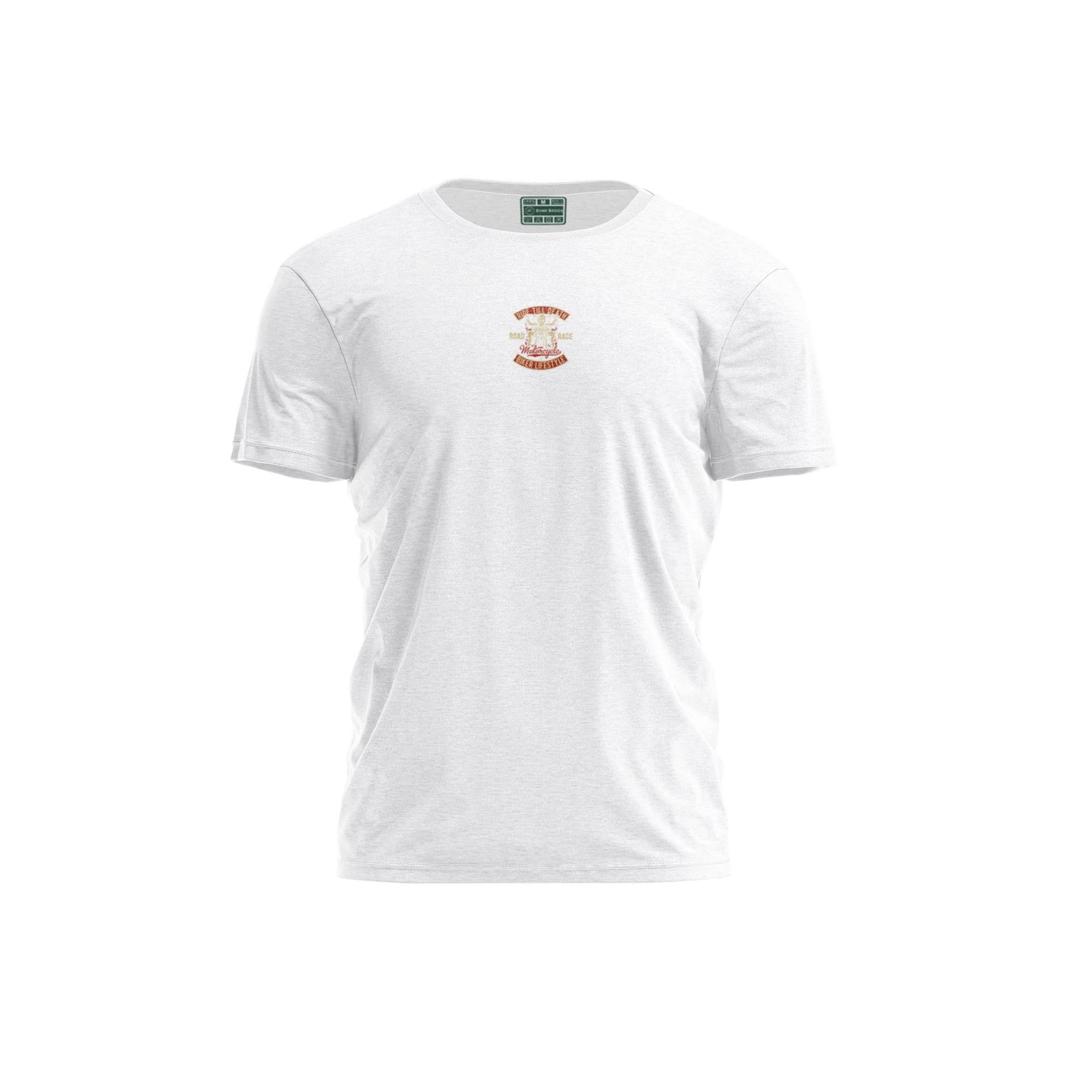 Bona Basics, Digitally Printed, Men's Basic T-Shirt,%100 Cotton, White, Casual, Men's Tops, Size: M