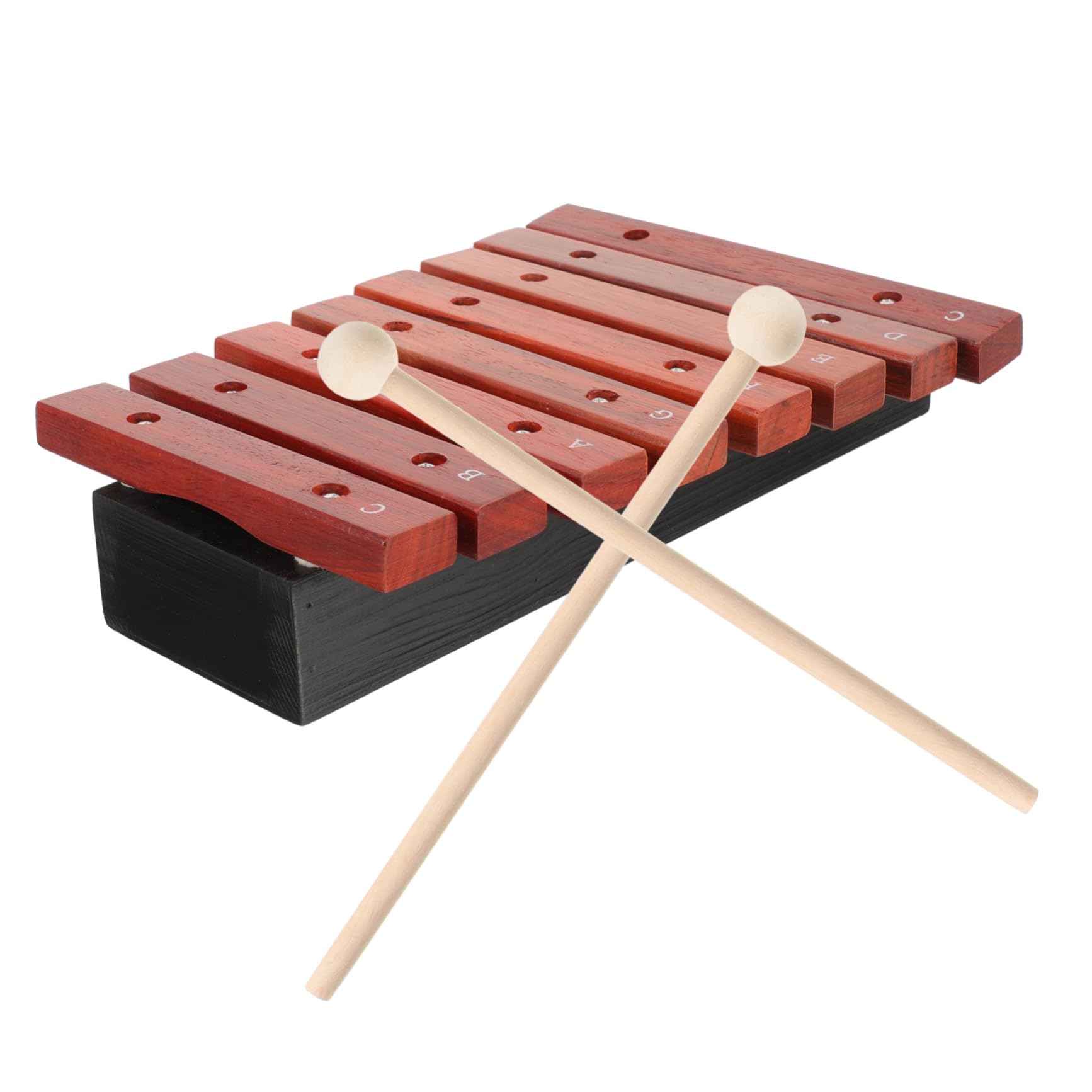 Mikikit Xilofono di Legno per Bambini con 8 Tasti, Bacchette Incluse, Leggero per Sviluppare Senso Musicale e Coordinazione Mano-occhio Durante le Vacanze Colore Casuale