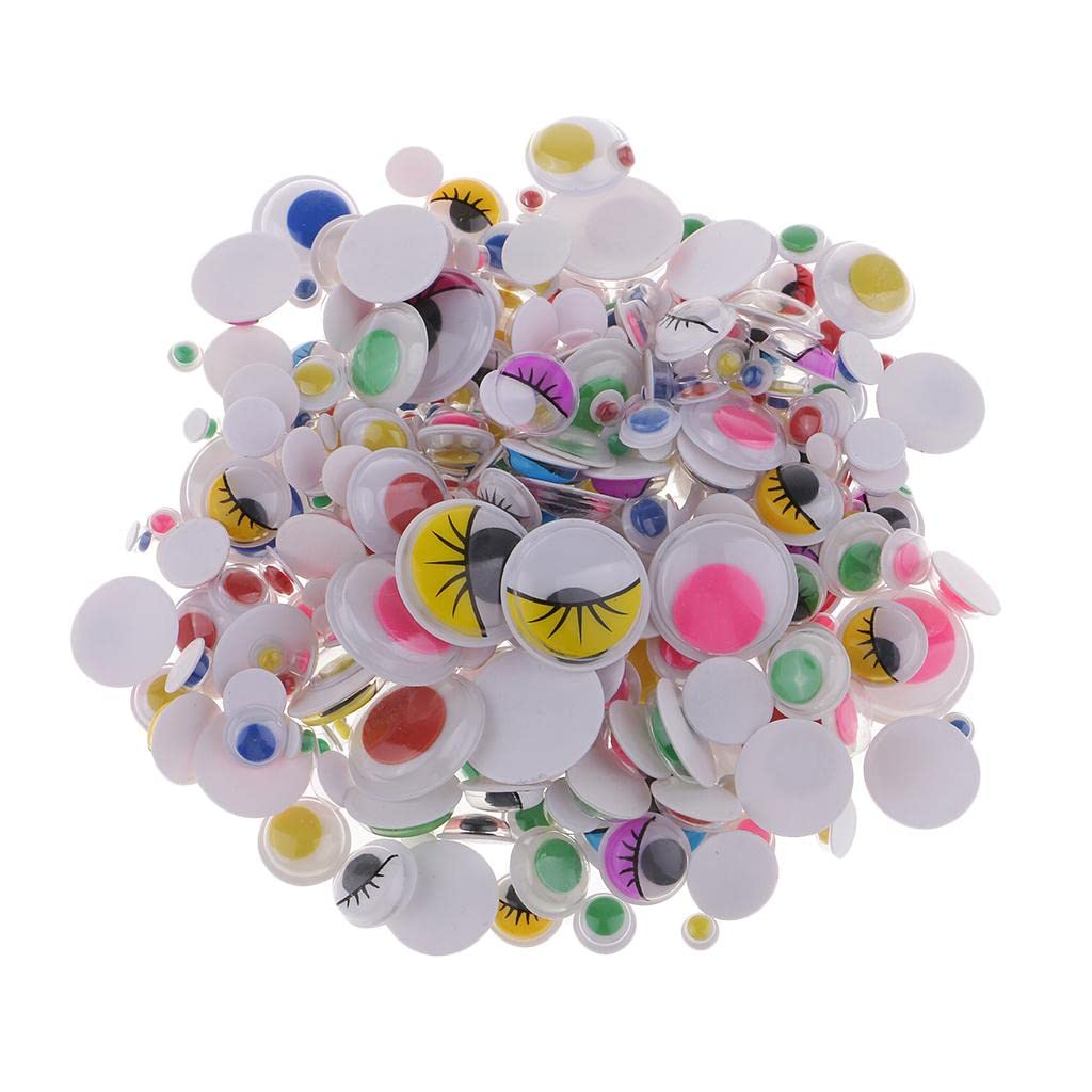 anycommand® 300 pieces creative wiggle eyes self adhesive multicolors 6 35mm assorted googly for creating fun designs on puppets dolls birthday cardswiggle eyes crafting pieces multi purpose