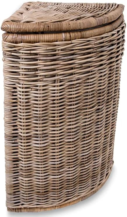 Amazon.com: The Basket Lady Corner Wicker Laundry Hamper, 15 in L x 15 ...