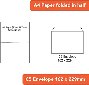 Postmaster A5 Envelopes 229 x 162 mm C5 90 GSM Self Seal White 500 Pack