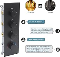 Vista 3 de Válvula de grifo de ducha de 3 salidas con desviador, todas las funciones pueden funcionar juntas, kit de válvula de control de ducha oculta de 3