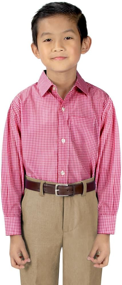 Spring Notion Big Boys' Long Sleeve Gingham Shirt - Image 4