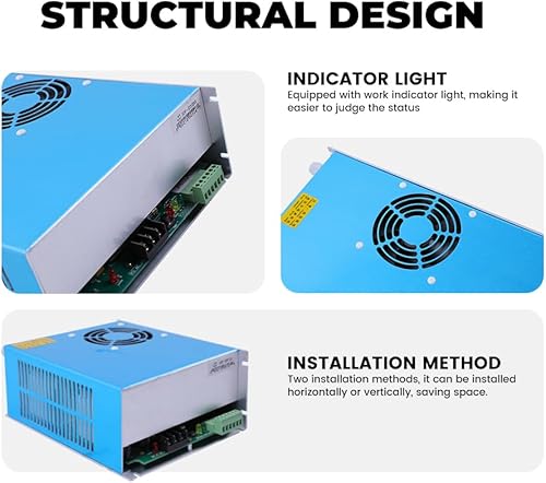 Miniatura 4 de PRESIONQI Fuente de alimentación láser de CO2 DY10 110V para cortador de grabador láser de tubo láser