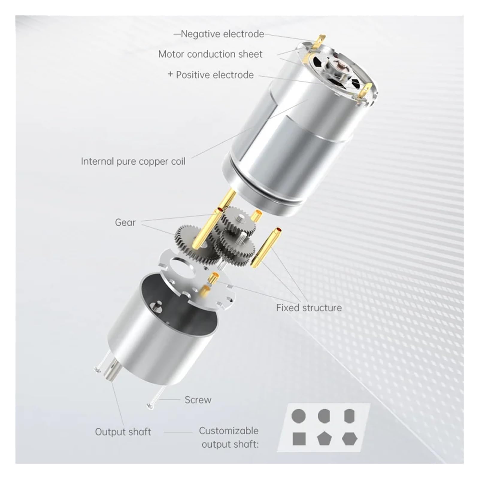 37 mm Mini DC 12 V/24V Getriebemotor 10W Metallgetriebe 5~600 U/min 37 mm Mini DC 12 V/24V Getriebemotor 10W Metallgetriebe 5~600 U/min