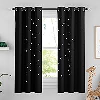 Vista 49 de NICETOWN - Cortinas para habitación de niños con estrellas de corte láser, cortinas de ventana opacas para guardería para bloquear la luz y reducir